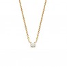 Collier en plaqué or 18 carats solitaire zirconium serti