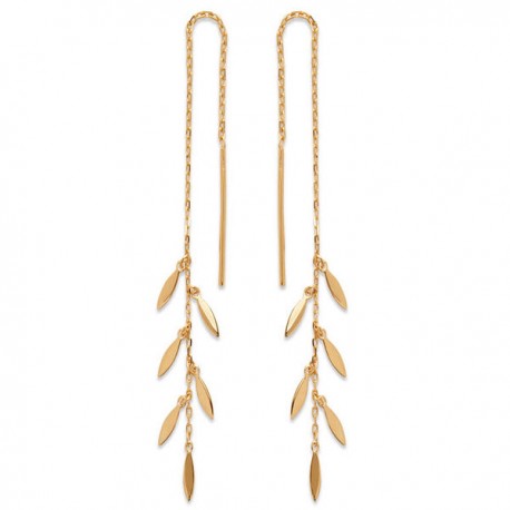 Boucles d'oreilles chainettes gouttes en plaqué or 18 carats