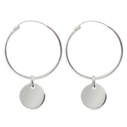 Boucles d'oreilles créoles pampilles 40 mm en Argent massif 925/000 