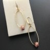 Boucles d'oreilles plaqué or pendants anneaux 2 ors