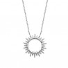 Collier soleil en argent massif 925/000 rhodié bijou tendance