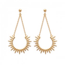 Boucles d'oreilles soleils en plaqué or 18 carats