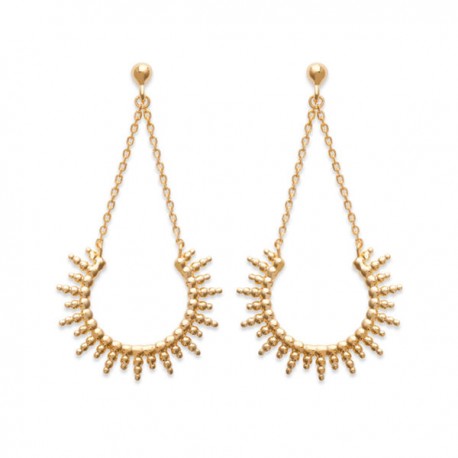 Boucles d'oreilles soleils en plaqué or 18 carats