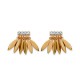 Boucles d'oreilles plaqué or 18 carats et zirconium clous pendants gouttes