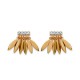 Boucles d'oreilles plaqué or 18 carats et zirconium clous pendants gouttes