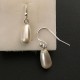 Boucles d'oreilles gouttes cristal nacré crème Swarovski et argent 925/000