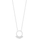 Collier argent 925/000 pendentif anneau petites pampilles zirconium