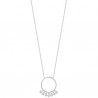 Collier argent 925/000 pendentif anneau petites pampilles zirconium