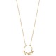 Collier plaqué or 18 carats pendentif cercle anneau pampilles boules