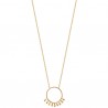 Collier plaqué or 18 carats pendentif cercle anneau pampilles boules