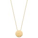 Collier plaqué or 18 carats pendentif rond martelé bijou tendance