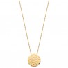 Collier plaqué or 18 carats pendentif rond martelé bijou tendance