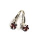 Boucles d'oreilles créoles argent 925 pendants étoiles zirconium rouge