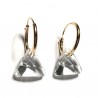 Boucles d'oreilles créoles Plaqué Or 18 carats triangles cristal Swarovski