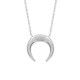 Collier pendentif corne en argent massif 925/000 rhodié