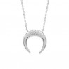 Collier pendentif corne en argent massif 925/000 rhodié