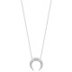 Collier pendentif corne en argent massif 925/000 rhodié