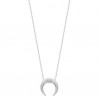 Collier pendentif corne en argent massif 925/000 rhodié