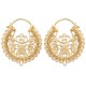 Boucles d'oreilles créoles en plaqué or 18 carats style dentelle
