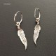 Boucles d'oreilles créoles argent massif 925 pendants plumes