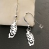 Boucles d'oreilles plumes de paon en argent 925/00