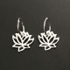 Boucles d'oreilles fleurs de lotus en argent 925/000 creoles 12 mm