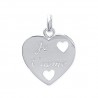 Pendentif coeur gravé Je t'aime en argent massif 925/000