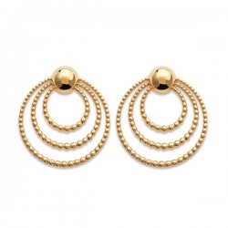 Boucles d'oreilles multi anneaux en plaqué or 18 carats
