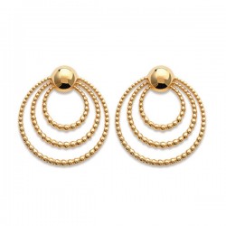 Boucles d'oreilles multi anneaux en plaqué or 18 carats