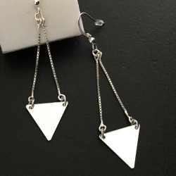 Boucles d'oreilles en argent 925/000 pendants triangles