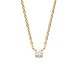 Collier solitaire Plaqué Or 18 carats et zirconium griffé diamètre 4 mm