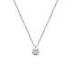 Collier solitaire en argent massif 925/000 zirconium griffé diamètre 5 mm