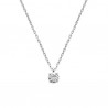 Collier solitaire en argent massif 925/000 zirconium griffé diamètre 5 mm