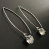 Boucles d'oreilles argent 925 grands crochets cristal Swarovski griffés