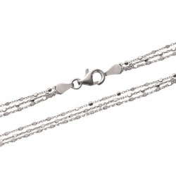 Bracelet 3 rangs en argent massif 925/000 rhodié