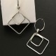 Boucles d'oreilles créoles argent 925 pendants forme géométrique