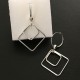 Boucles d'oreilles créoles argent 925 pendants forme géométrique