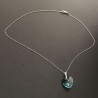 Collier argent 925/000 pendentif coeur cristal Swarovski bleu turquoise