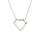 Collier argent 925/000 pendentif forme diamant sur chaine ras de cou 38 cm