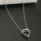 Collier argent 925/000 pendentif forme diamant sur chaine ras de cou 38 cm