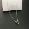 Collier argent 925/000 pendentif forme diamant sur chaine ras de cou 38 cm