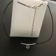 Collier pendentif cristal Swarovski ras de cou cordon cuir noir Argent 925