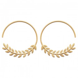 Boucles d'oreilles créoles épis de blé Plaqué Or 18 carats