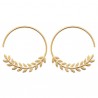 Boucles d'oreilles créoles épis de blé Plaqué Or 18 carats