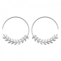 Boucles d'oreilles créoles épis de blé Argent massif 925/000