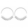 Boucles d'oreilles créoles épis de blé Argent massif 925/000