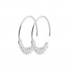 Boucles d'oreilles créoles épis de blé Argent massif 925/000