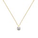 Collier solitaire Plaqué Or 18 carats et zirconium griffé diamètre 6 mm