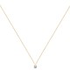 Collier solitaire Plaqué Or 18 carats et zirconium griffé diamètre 6 mm