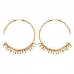 Boucles d'oreilles créoles soleils Plaqué Or 18 carats Bijou tendance